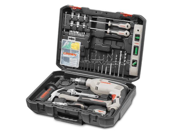 PERCEUSE À IMPACT AVEC JEU D'OUTILS ET ACCESSOIRES, 600W