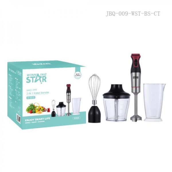 ST-5510 WINNING STAR Vente Chaude Poignée Mélangeur Immersion AC 220-240V 600W 3 en 1 Portable Juicer Blender Multifonction Hand Held Blender Mélangeur Électrique BS Plug