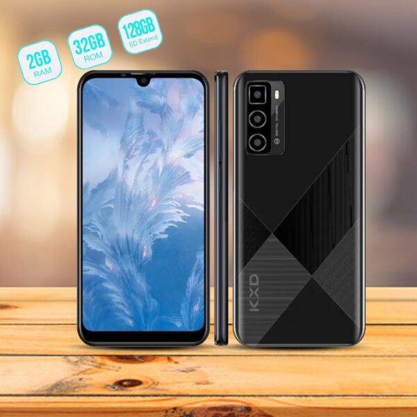 Smartphone 4G KXD-D26 HD - 6.26" - 32 /2 Go 4 Caméras 2 SIM Android 11.0 Face ID-Noir
