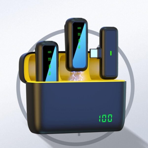 Micro-cravate Sans Fil Double Professionnel Pour IPhone, Android, DSLR - Noir