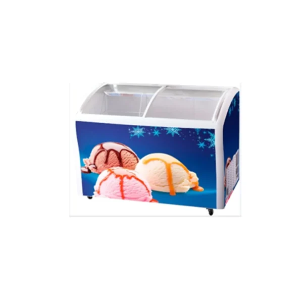 CONGELATEUR HORIZONTAL VITRE NASCO - 378 Litres BLANC - 1 PANIER INTERNE