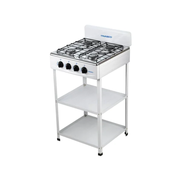 RECHAUD A GAZ ET AVEC TABLE NASCO - 4 FEUX - BRULEURS A GAZ NOIR - NASGS-K4BSS-S