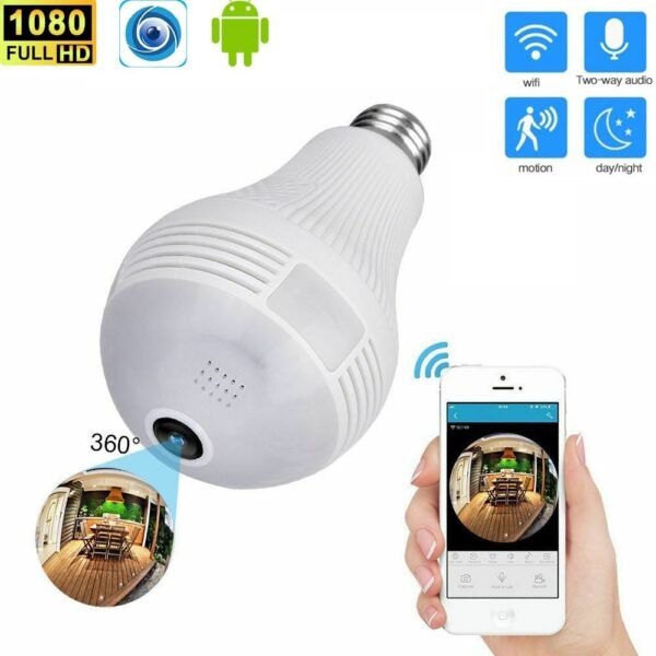 Ampoule camera wifi - 360 ​​degrés - microphone intégré et haut-parleur