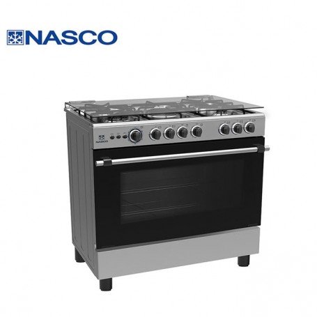 nasco gazinière 5 feux - nasgc-lme90i - gris