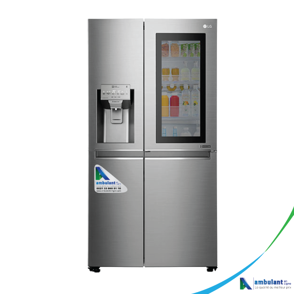 Refrigerateur side by side LG 668litres GC-X247CSAV Knock Knock insta view